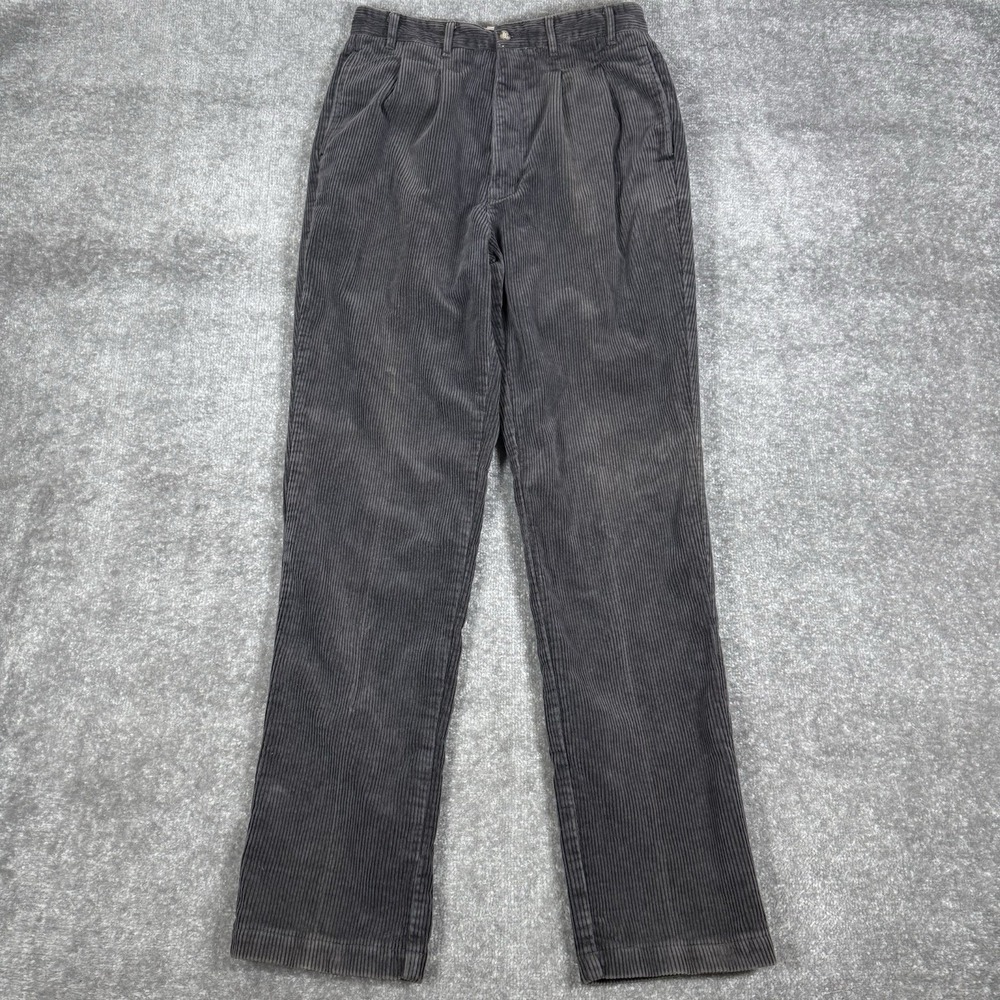 VTG 70s 80s Gap Pants Men's 32x34 (29x32) Gray Corduroy Wide Wale Double Pleated
